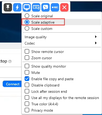 Scale adaptive toggle